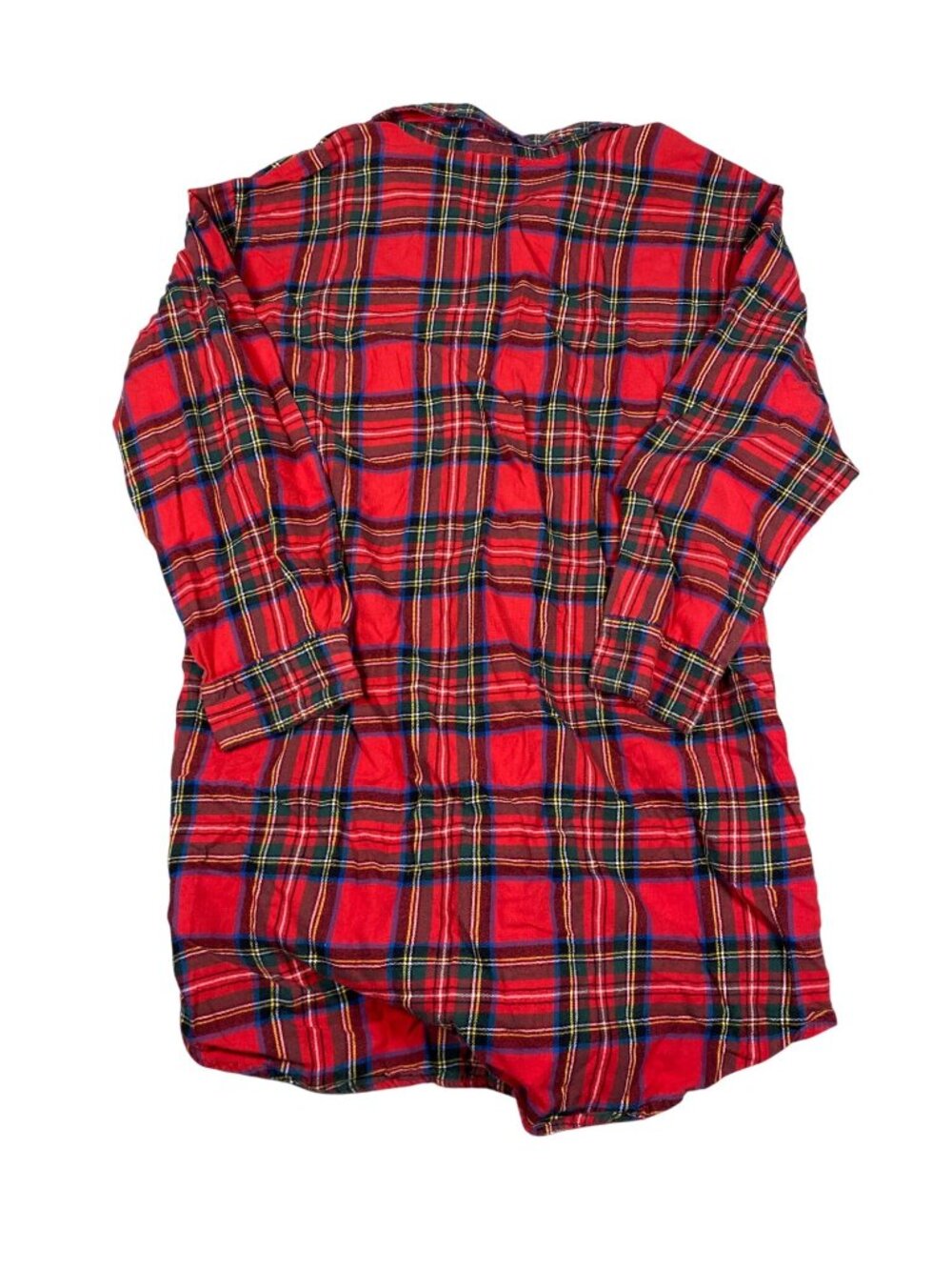 Lauren Ralph Lauren Womens L Red Plaid Button-Down Sleep Shirt Flannel Night Gow - Picture 2 of 6